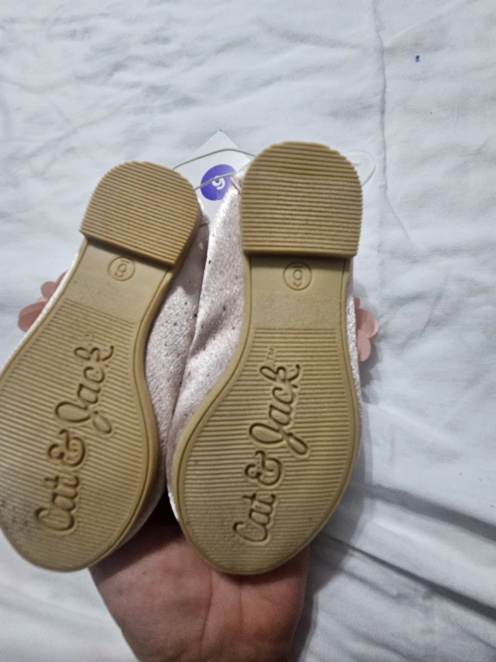 Cat & Jack Girls' Pink Flower Ballet Flats